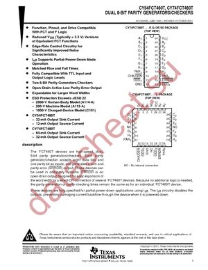 CY74FCT480BTSOCG4 datasheet  